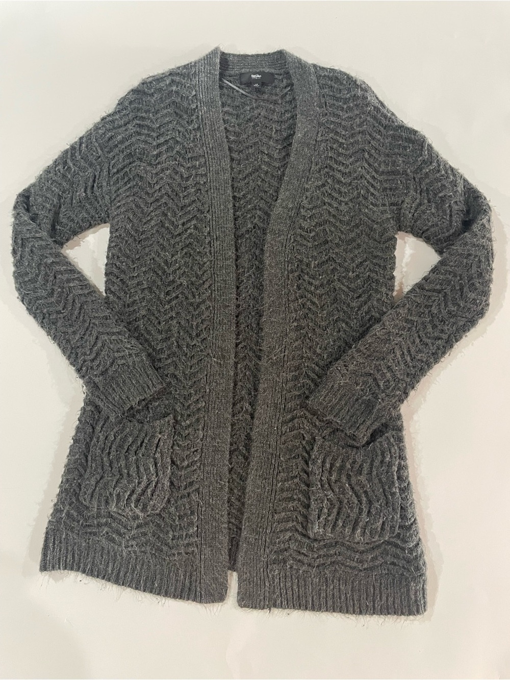Cozy Mossimo Open-Front Gray Women's Sweater Cardigan with Pockets Size L